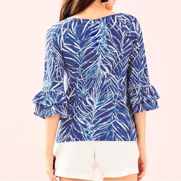 Lilly Pulitzer small Blue Patterned laddie Women's Top - Picture 4 of 6